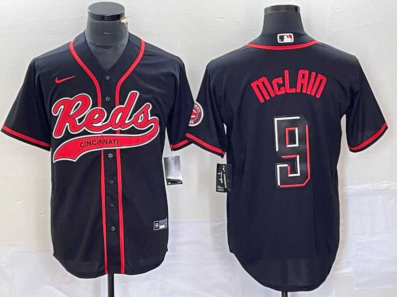 Men's Cincinnati Reds #9 Matt McLain Black 2023 City Connect Cool Base Stitched Jersey,We sell and wholesale Men's Cincinnati Reds #9 Matt McLain Black 2023 City Connect Cool Base Stitched Jersey on line form chian!